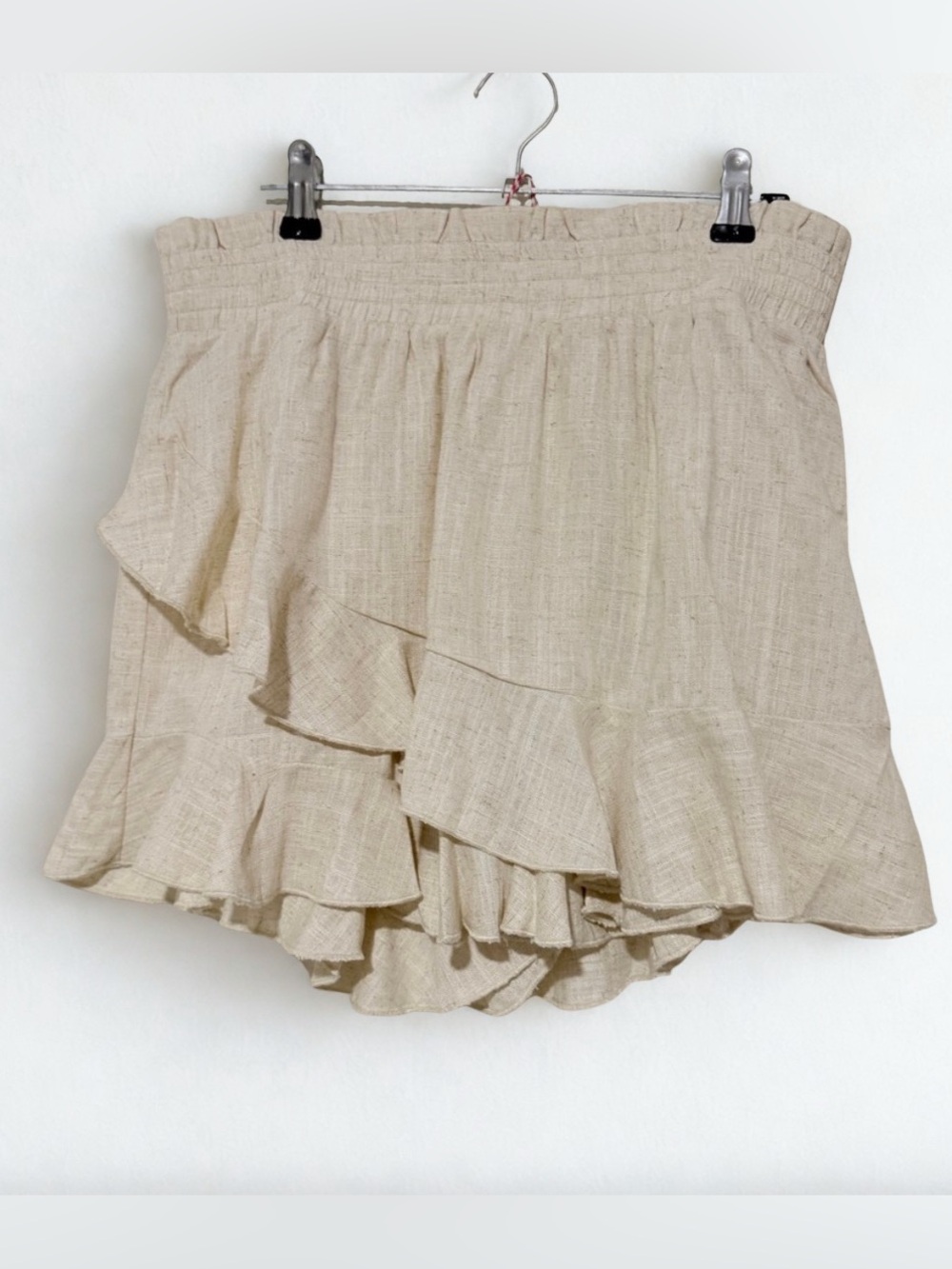 Cream Linen Ruffle Tiered Skort Shorts by UMGEE NWT - Picture 2 of 4